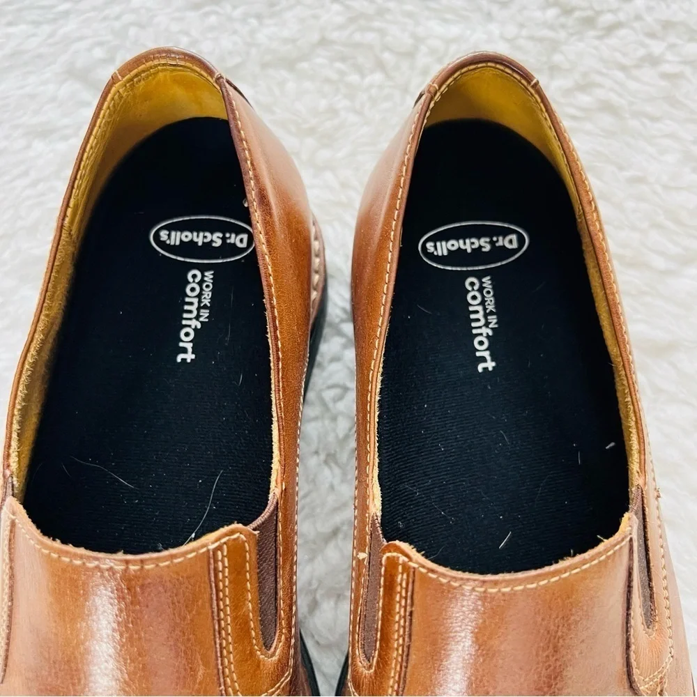 Dr Scholls brown Leather Slip On/Loafers Shoes Size 9.5 D